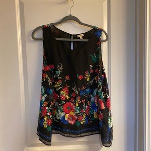 Chiffon,multicolored,flower tank top